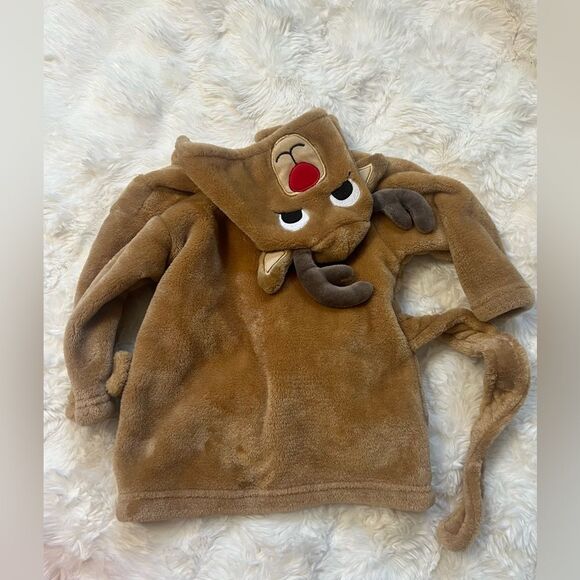 HB Adorable Hooded Reindeer Robe for Baby 0-9 Mos - Picture 3 of 10